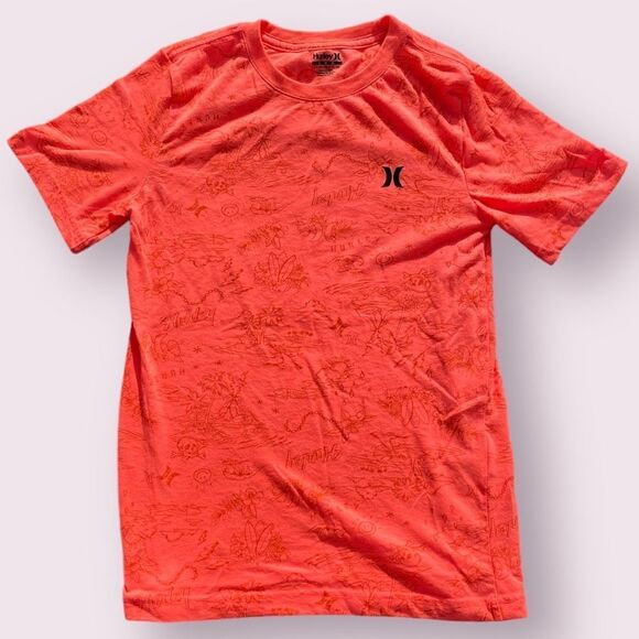 Hurley All Over Boy's Orange T-Shirt Size Large - Picture 2 of 3